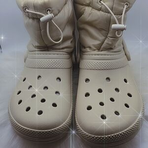 SOLD......CROCS Cream Ankle Booties